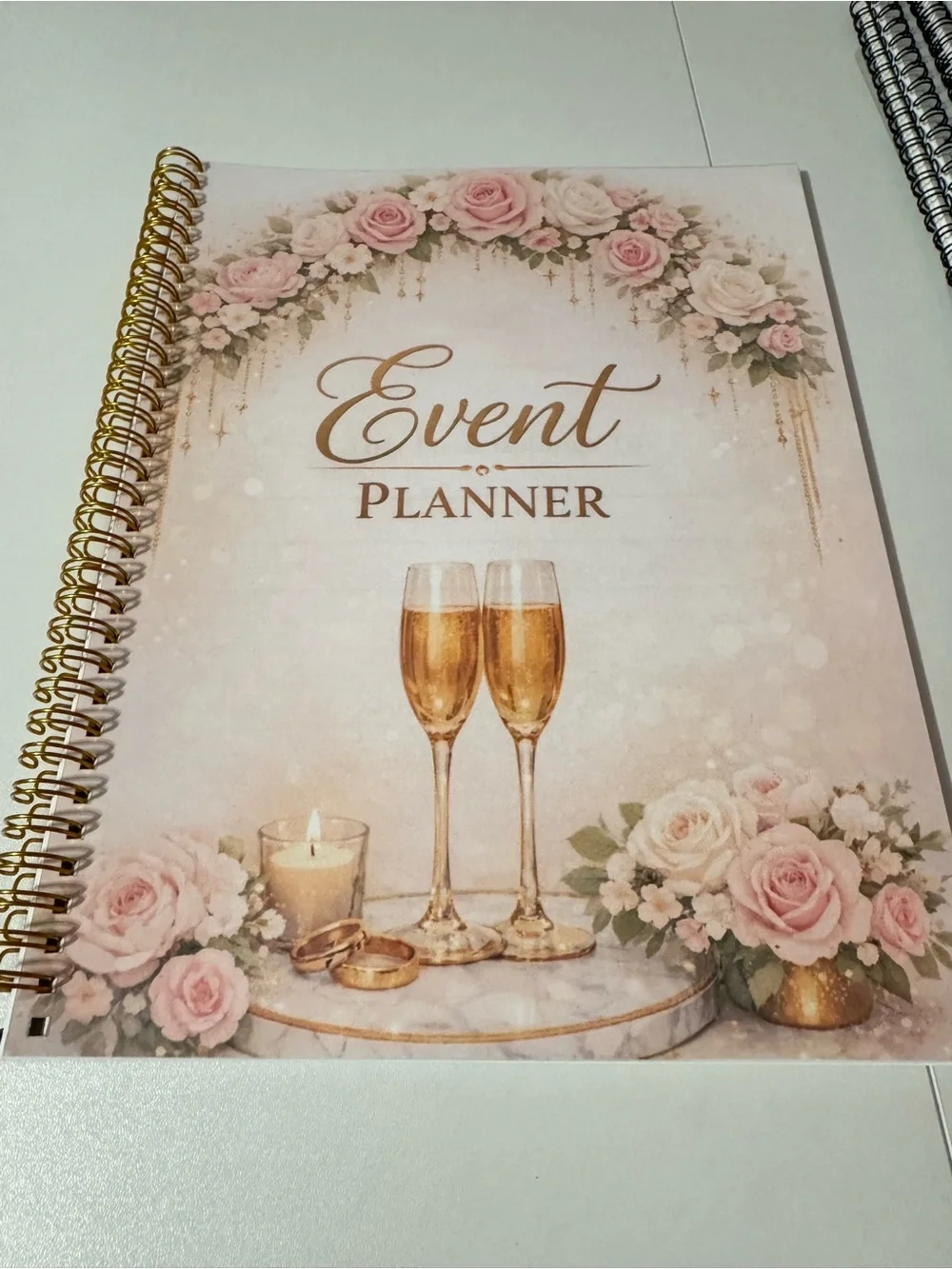 Event Planner Spiral Notebook - Blush Pink & Gold